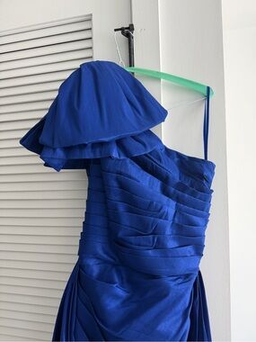 Blue Formal Wedding Guest Dress - one shoulder